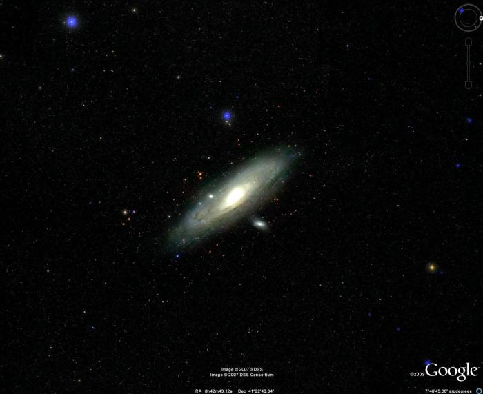 مجرة أندروميدا عن بعد (إضغط لتكبير الصورة)